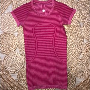 Pink Lululemon Swift Tech short sleeve shirt